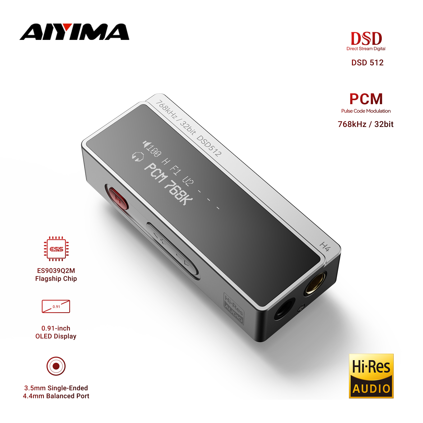 Dac With Headphone Amp Balanced - AIYIMA H4 HIFI Taşınabilir Kulaklık Amplifikatörü